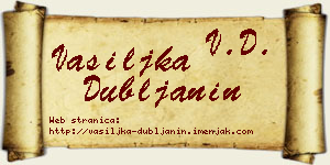 Vasiljka Dubljanin vizit kartica